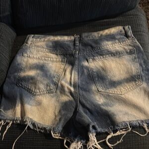 PacSun Blue and White Tie-Dye Jean Shorts